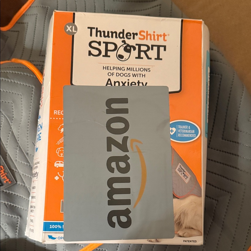 Thundershirt Sport Gray with Orange Trim for dog - Picture 3 of 3